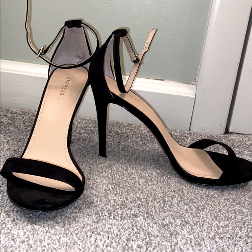 Black Faux Suede Stilettos